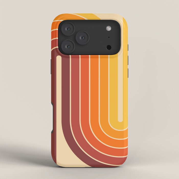70s Retro Vintage Style Geometric Design 371 Autumn iPhone Case