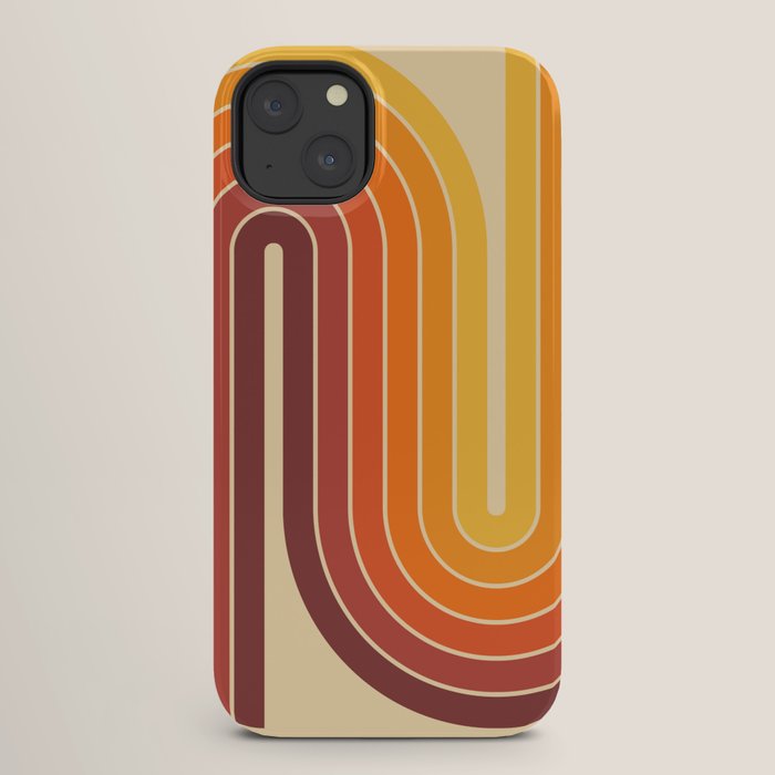 70s Retro Vintage Style Geometric Design 371 Autumn iPhone Case