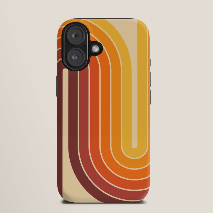 70s Retro Vintage Style Geometric Design 371 Autumn iPhone Case
