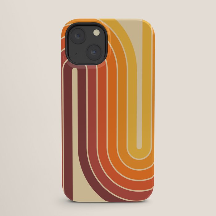 70s Retro Vintage Style Geometric Design 371 Autumn iPhone Case