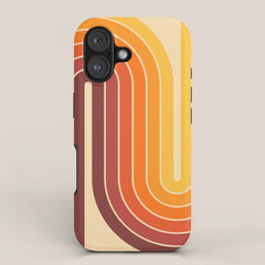 70s Retro Vintage Style Geometric Design 371 Autumn iPhone Case