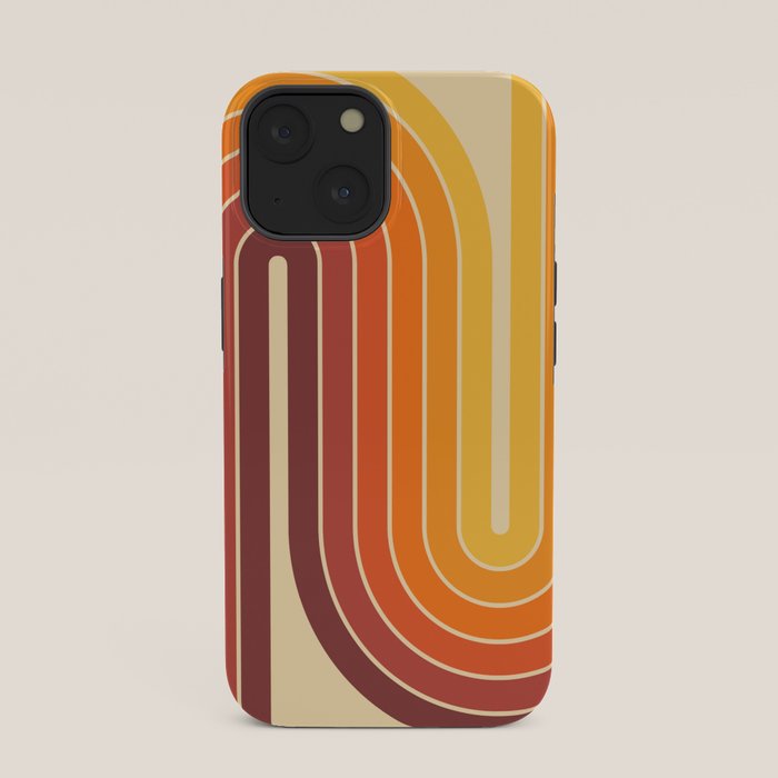 70s Retro Vintage Style Geometric Design 371 Autumn iPhone Case