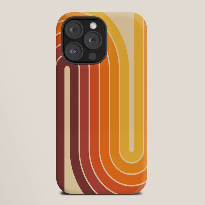 70s Retro Vintage Style Geometric Design 371 Autumn iPhone Case