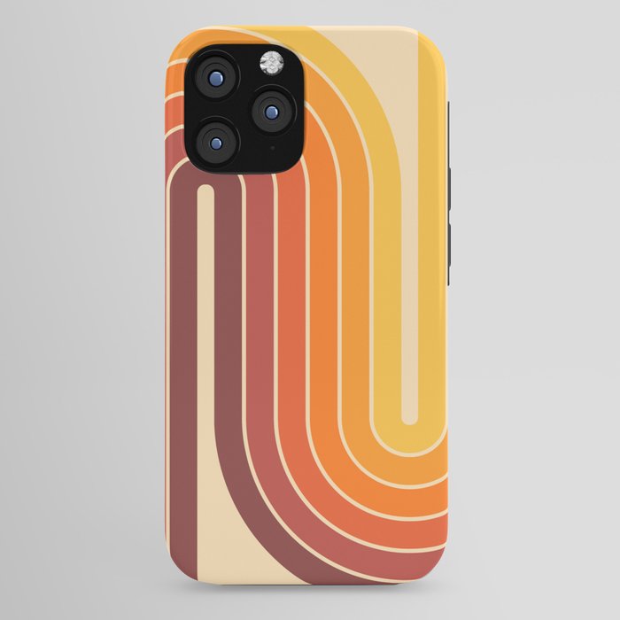 70s Retro Vintage Style Geometric Design 371 Autumn iPhone Case