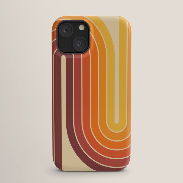70s Retro Vintage Style Geometric Design 371 Autumn iPhone Case