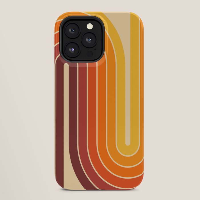 70s Retro Vintage Style Geometric Design 371 Autumn iPhone Case