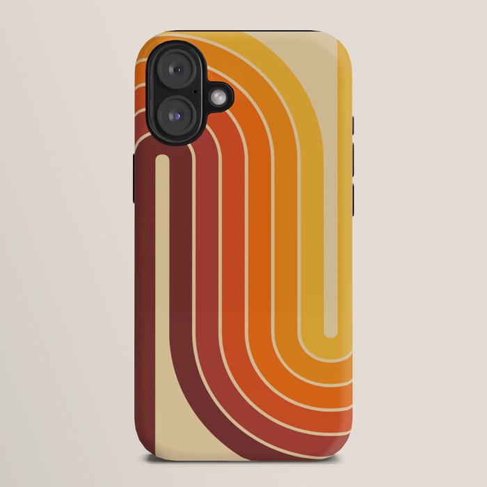 70s Retro Vintage Style Geometric Design 371 Autumn iPhone Case