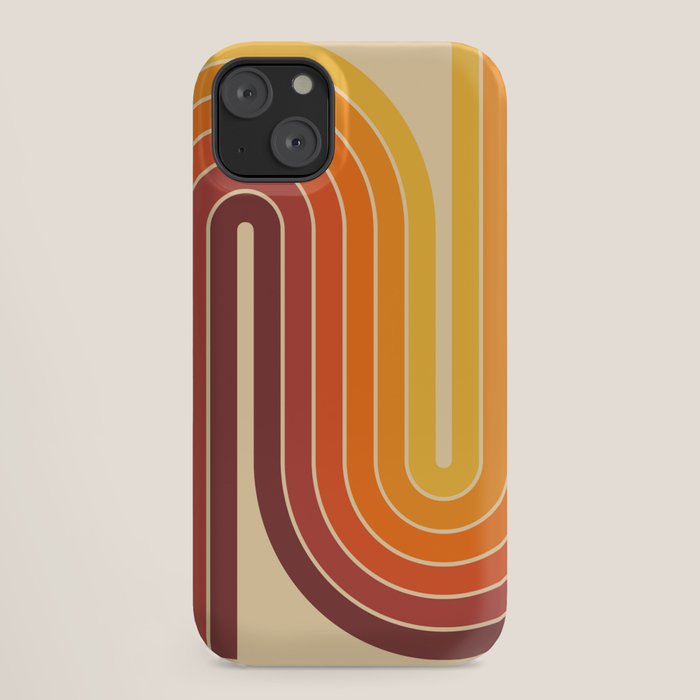 70s Retro Vintage Style Geometric Design 371 Autumn iPhone Case