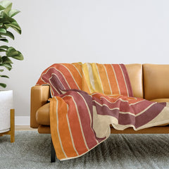70s Retro Vintage Style Geometric Design 371 Autumn Throw Blanket