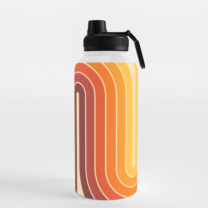 70s Retro Vintage Style Geometric Design 371 Autumn Water Bottle
