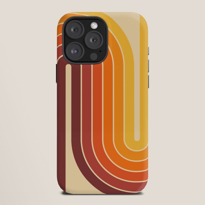 70s Retro Vintage Style Geometric Design 371 Autumn iPhone Case