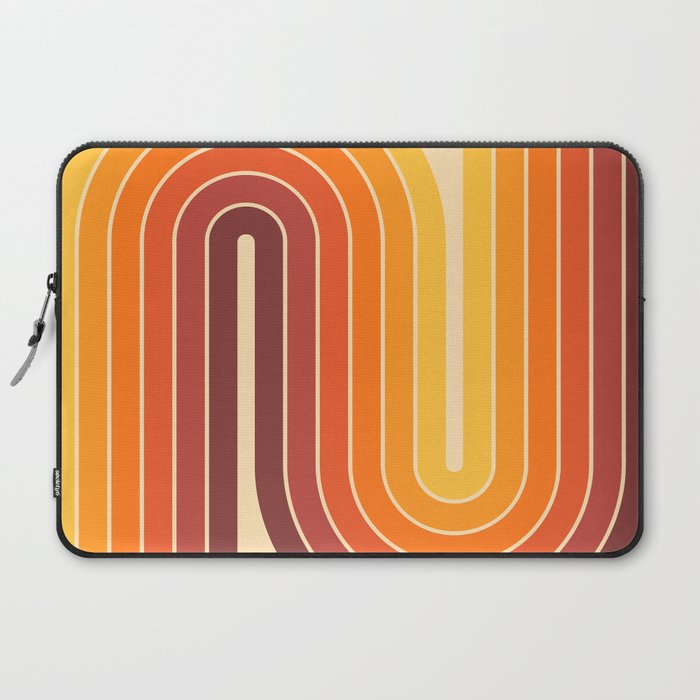 70s Retro Vintage Style Geometric Design 371 Autumn Laptop Sleeve