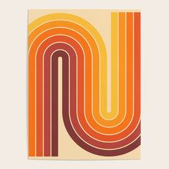 70s Retro Vintage Style Geometric Design 371 Autumn Poster
