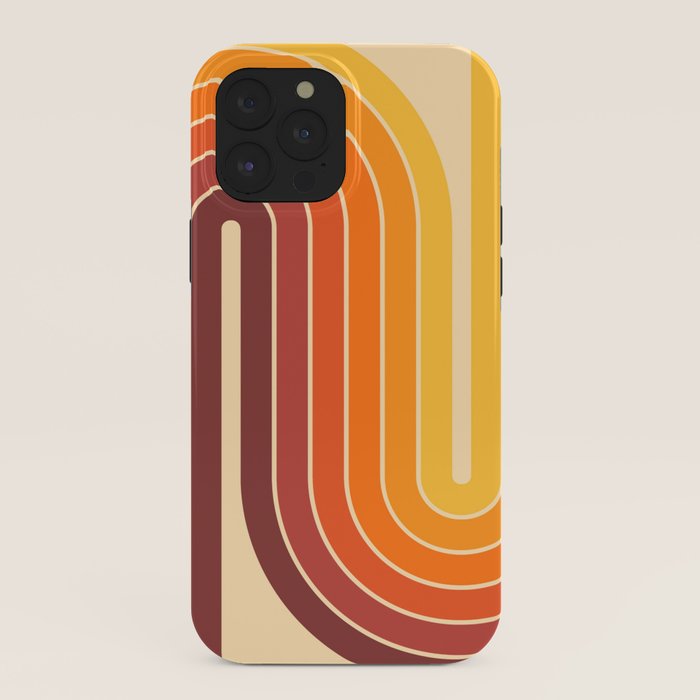 70s Retro Vintage Style Geometric Design 371 Autumn iPhone Case