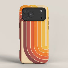70s Retro Vintage Style Geometric Design 371 Autumn iPhone Case
