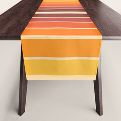 70s Retro Vintage Style Geometric Design 371 Autumn Table Runner