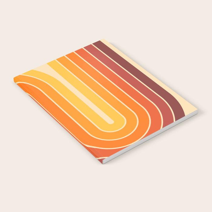 70s Retro Vintage Style Geometric Design 371 Autumn Notebook