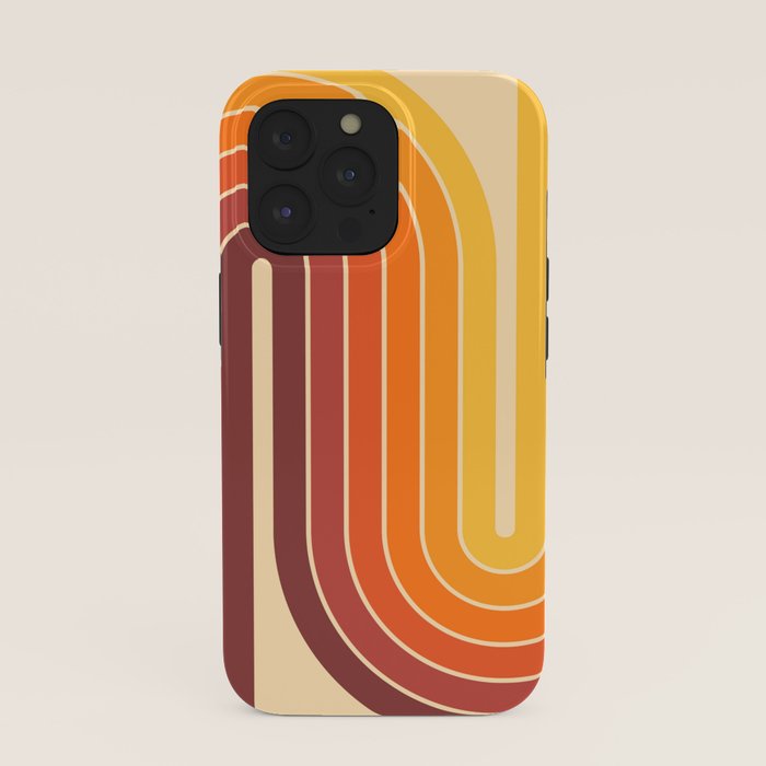 70s Retro Vintage Style Geometric Design 371 Autumn iPhone Case