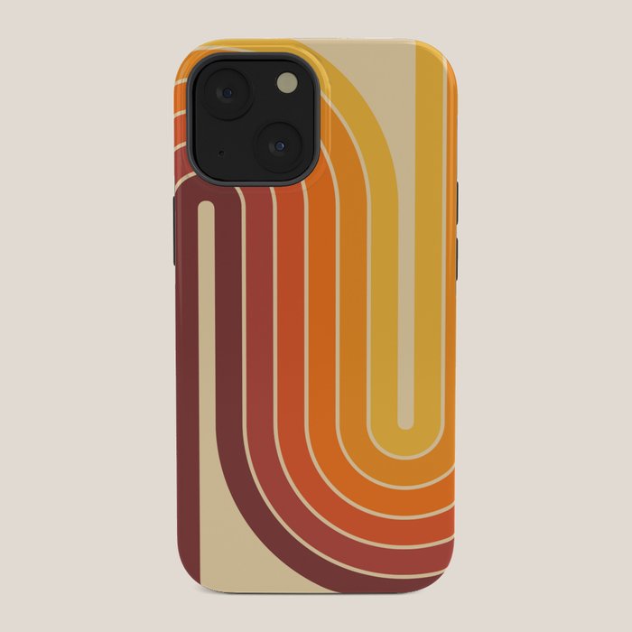70s Retro Vintage Style Geometric Design 371 Autumn iPhone Case