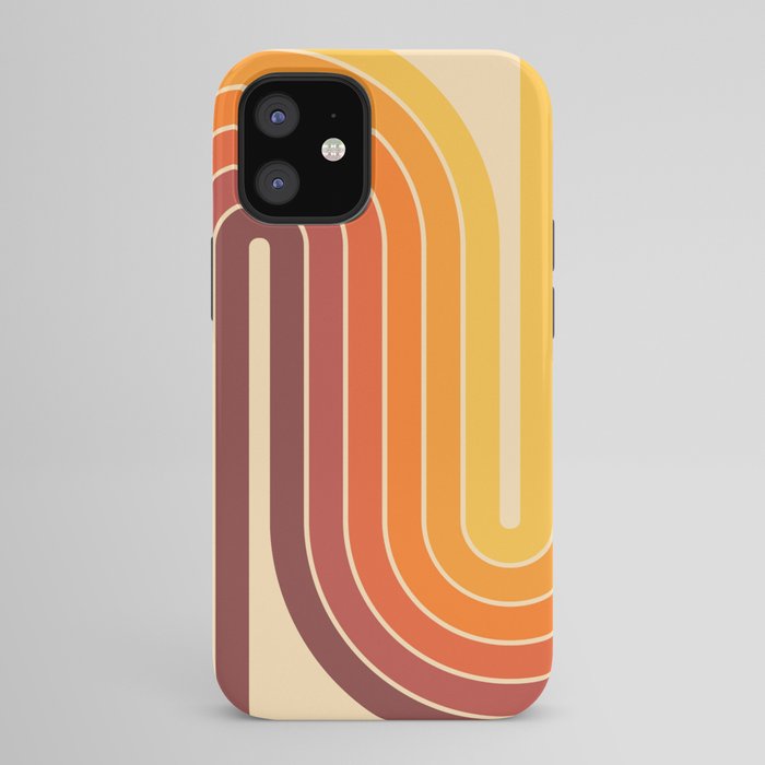 70s Retro Vintage Style Geometric Design 371 Autumn iPhone Case