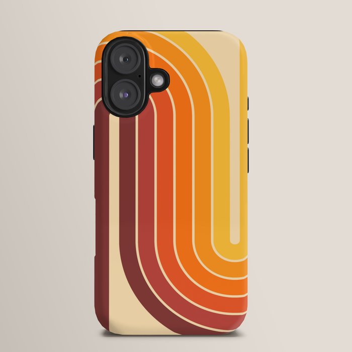 70s Retro Vintage Style Geometric Design 371 Autumn iPhone Case