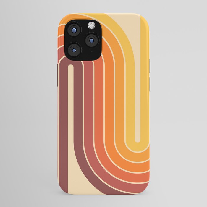 70s Retro Vintage Style Geometric Design 371 Autumn iPhone Case