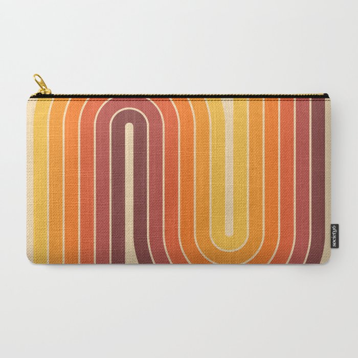 70s Retro Vintage Style Geometric Design 371 Autumn Carry All Pouch