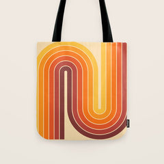 70s Retro Vintage Style Geometric Design 371 Autumn Tote Bag