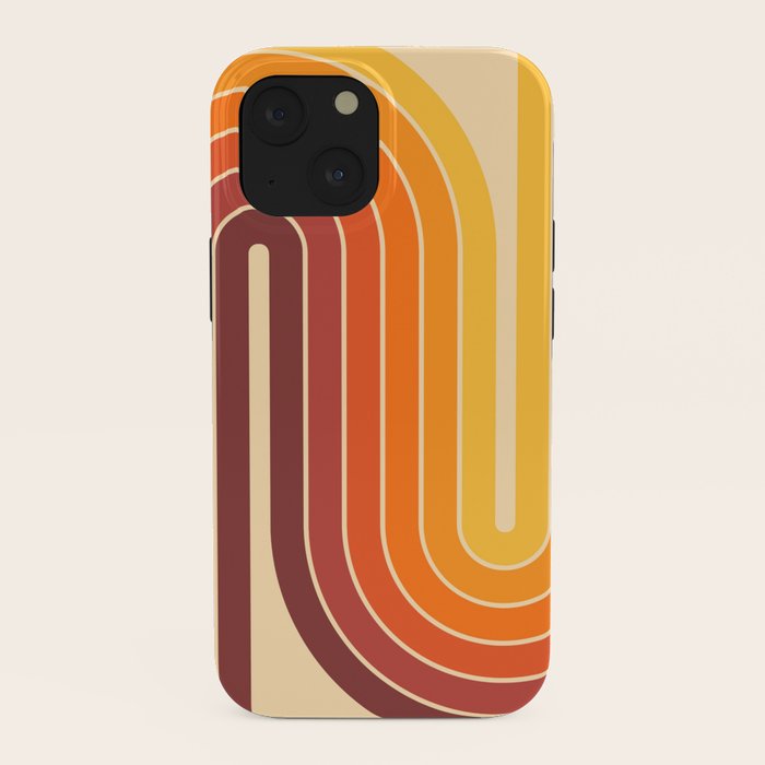 70s Retro Vintage Style Geometric Design 371 Autumn iPhone Case