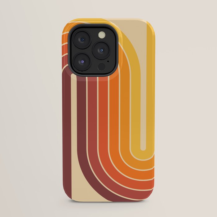 70s Retro Vintage Style Geometric Design 371 Autumn iPhone Case