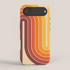 70s Retro Vintage Style Geometric Design 371 Autumn iPhone Case