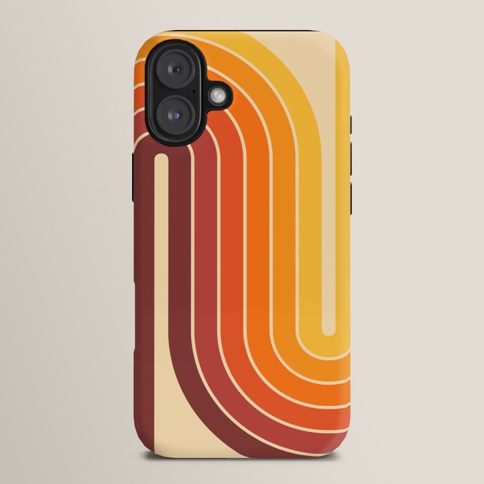 70s Retro Vintage Style Geometric Design 371 Autumn iPhone Case
