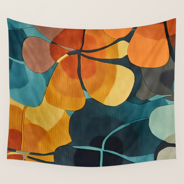 A Floral Palette of Colorful Petals Wall Tapestry