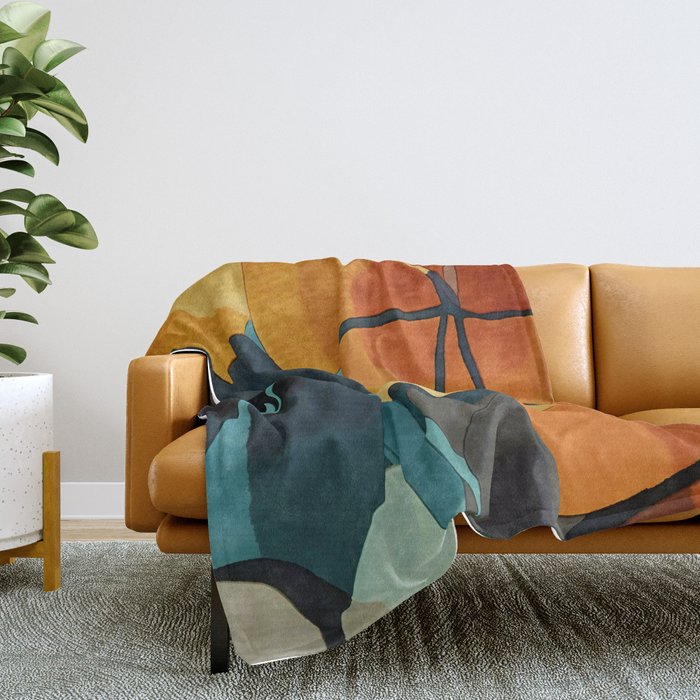 A Floral Palette of Colorful Petals Throw Blanket