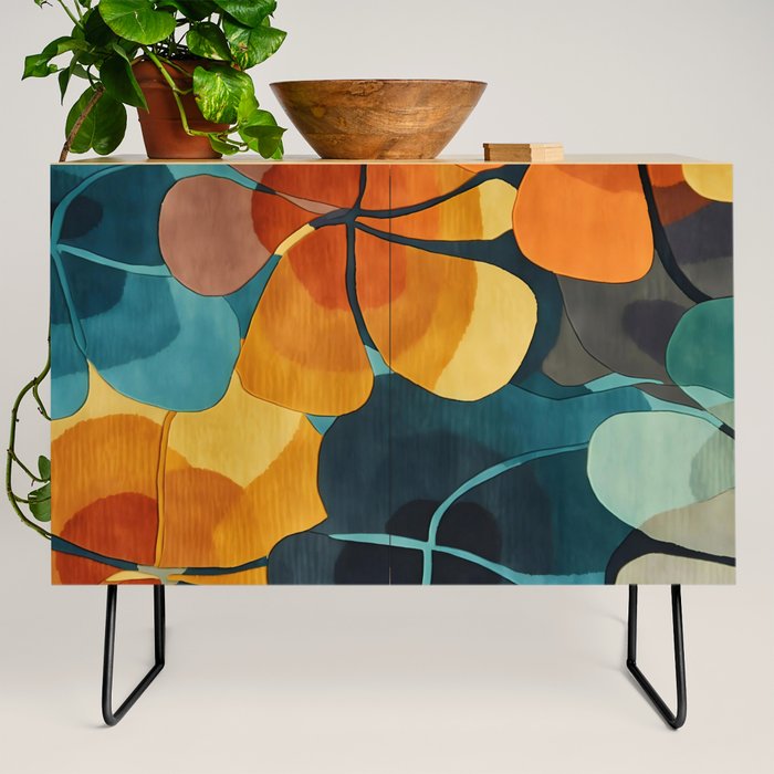 A Floral Palette of Colorful Petals Credenza