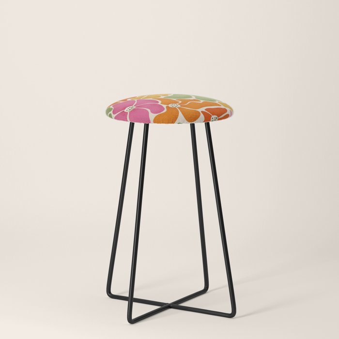 70's Florals Stool