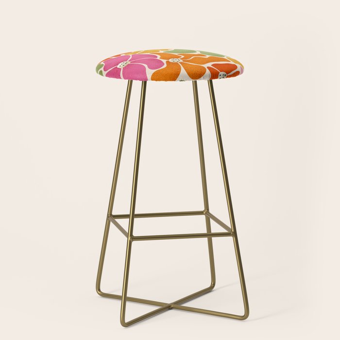 70's Florals Stool