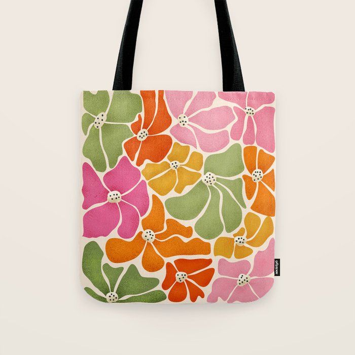 70's Florals Tote Bag