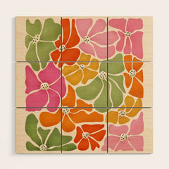 70's Florals Wood Wall Art