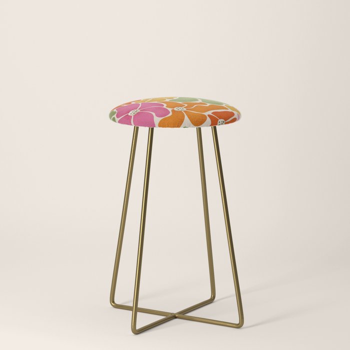 70's Florals Stool