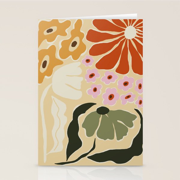 70s tropical fun flower Stationery Card
