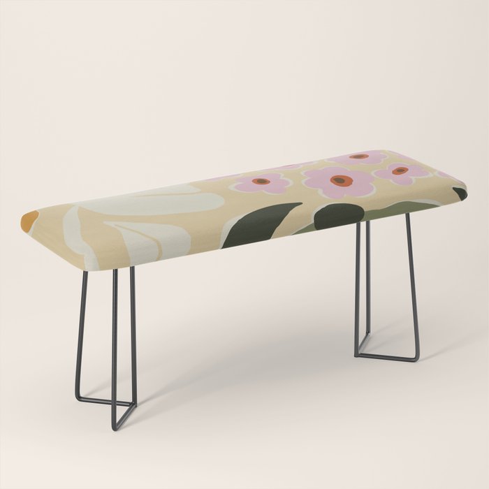70s tropical fun flower Bench