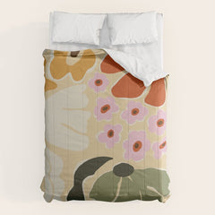 70s tropical fun flower Comforter