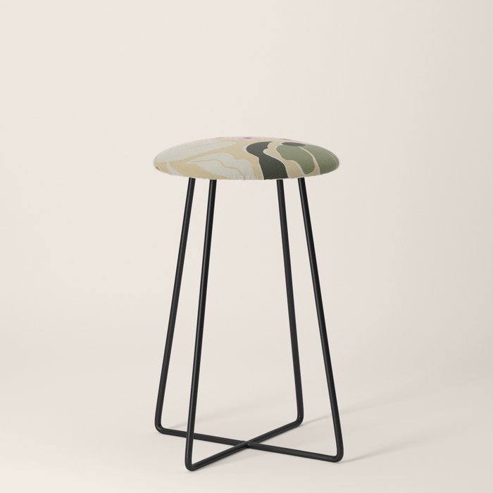70s tropical fun flower Stool