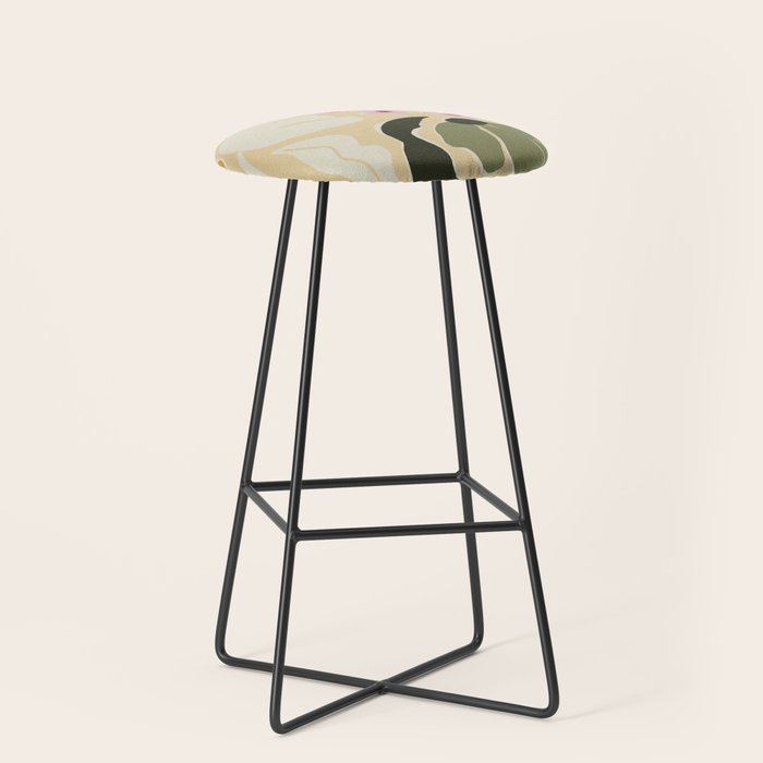 70s tropical fun flower Stool