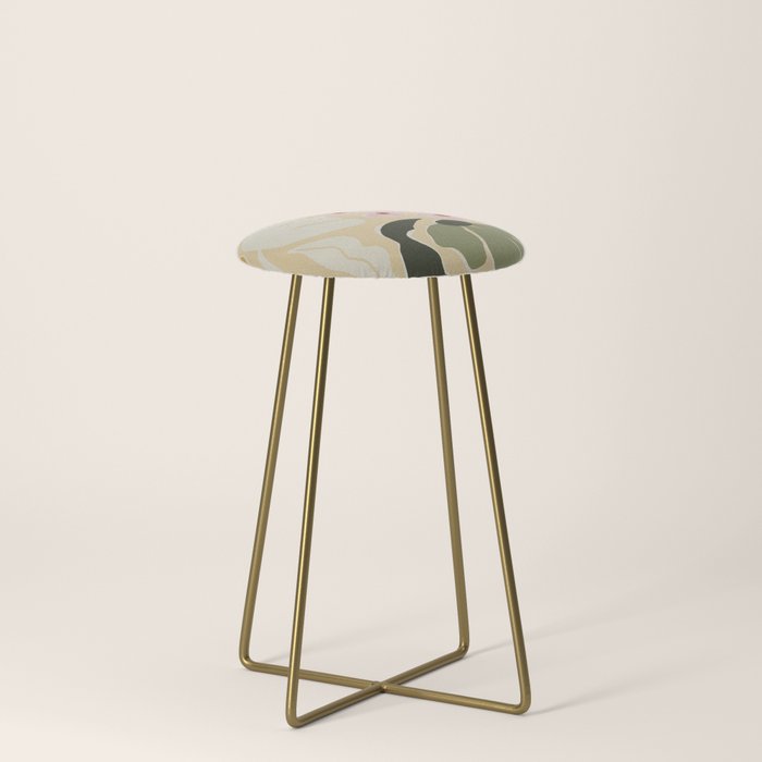 70s tropical fun flower Stool