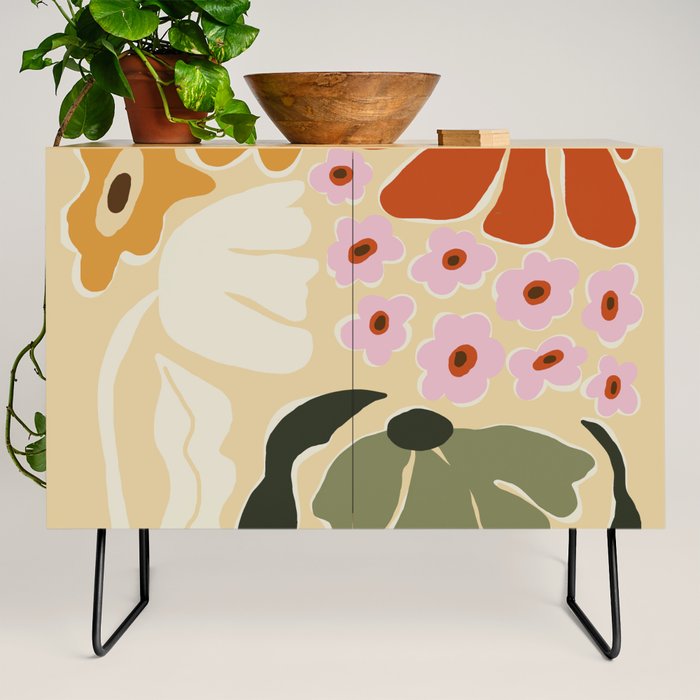 70s tropical fun flower Credenza