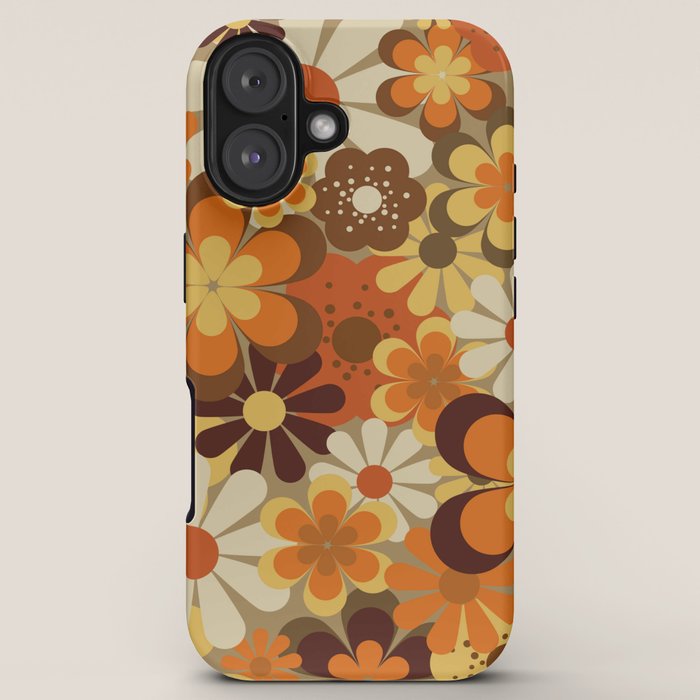70's Floral Prints, Retro Art iPhone Case