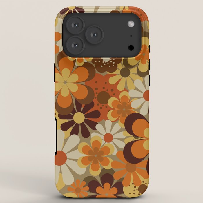 70's Floral Prints, Retro Art iPhone Case