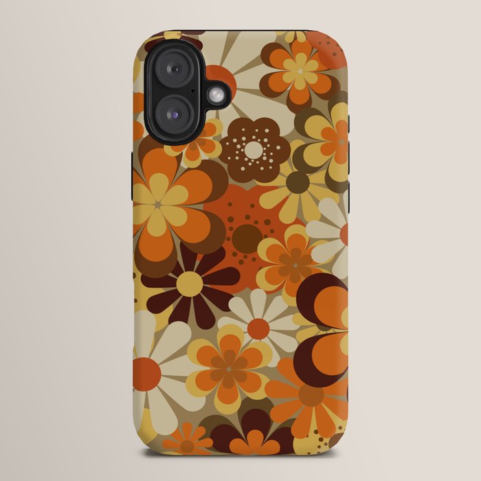 70's Floral Prints, Retro Art iPhone Case